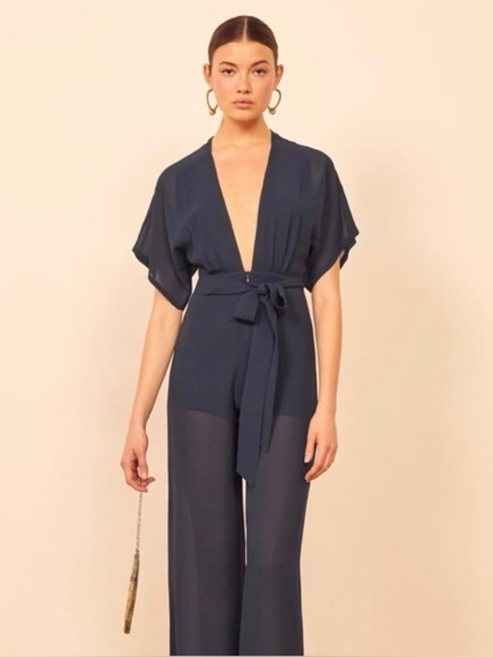 Reformation Lemongrass Jumpsuit in Navy